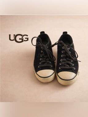 UGG Black Suede Lace-Up Sneakers – Women’s Size 7